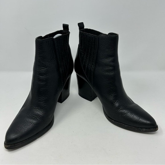 Marc Fisher LTD Black Leather Pull On Pointed Toe Ankle Boots Size 9.5 - Picture 10 of 15